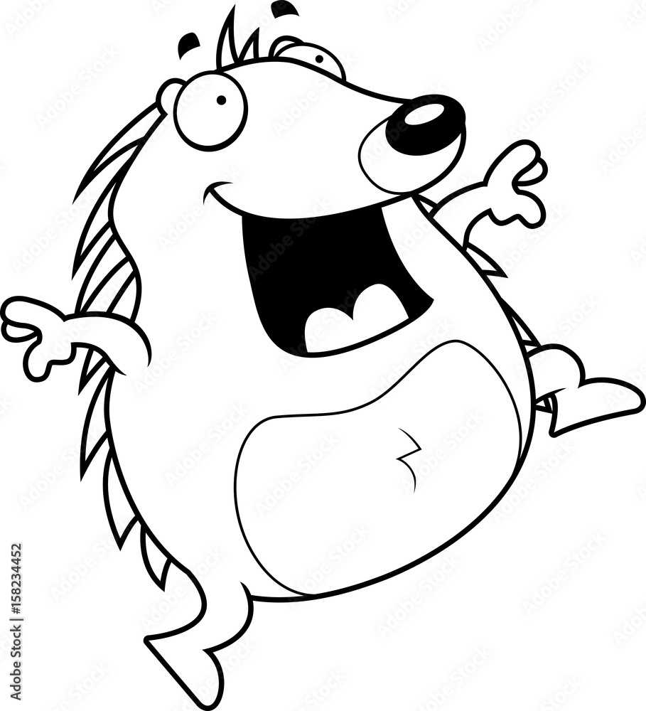 Obraz premium Hedgehog Jumping