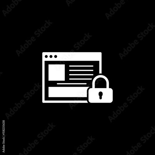 Online Security Icon. Flat Design.