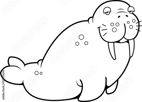 Cartoon Brown Walrus