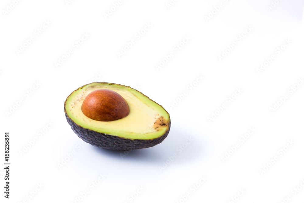 cutted avocado isolated on whitebackground