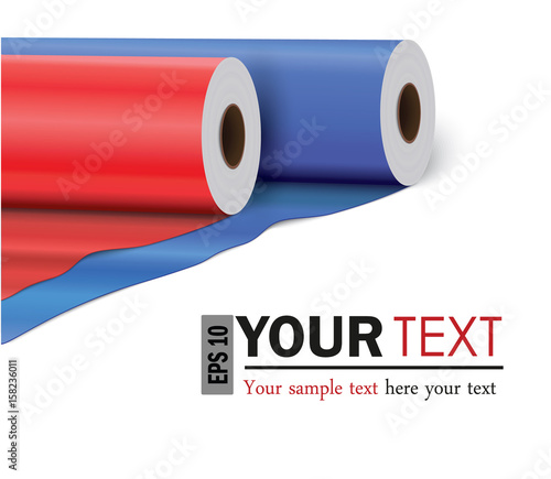 PVC film plastic film or foil, isolated on white background.