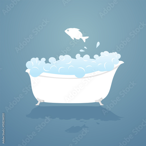 fish swimming in bathtub