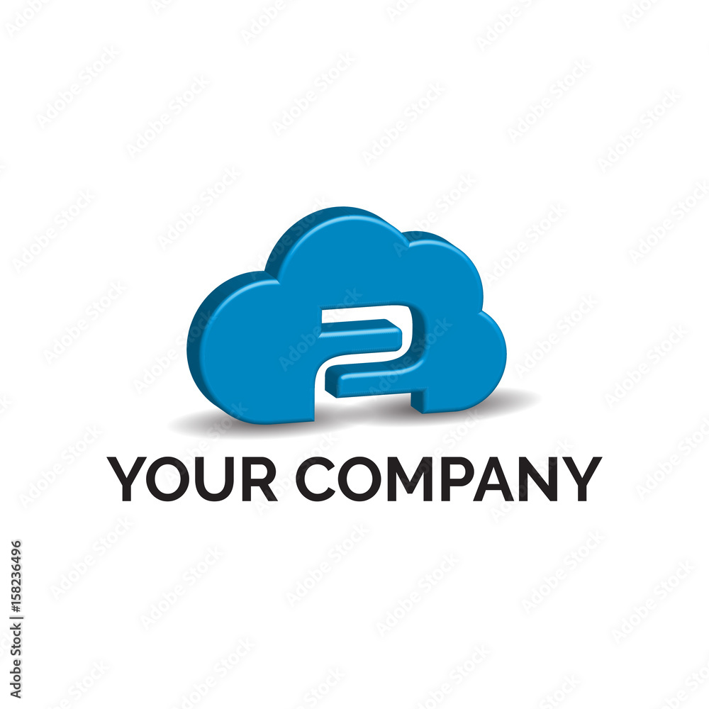 3d number 2 cloud logo vector ilustrator 3d number 2 cloud logo vector ilustrator
