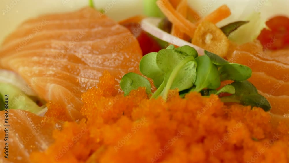 Smoked salmon salad with fresh vegetable
