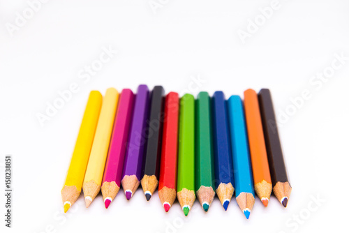 pencil color on white background