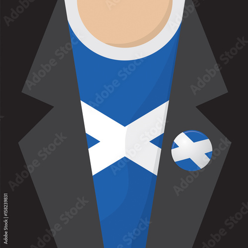 T-Shirt With Scotland Flag Vector Illustration
