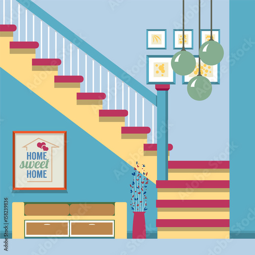 Hallway Decoration Vector Illustration