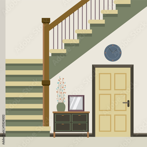 Hallway Decoration Vector Illustration