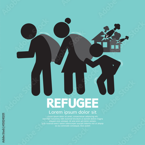 Refugees Evacuee Symbol Vector Illustration