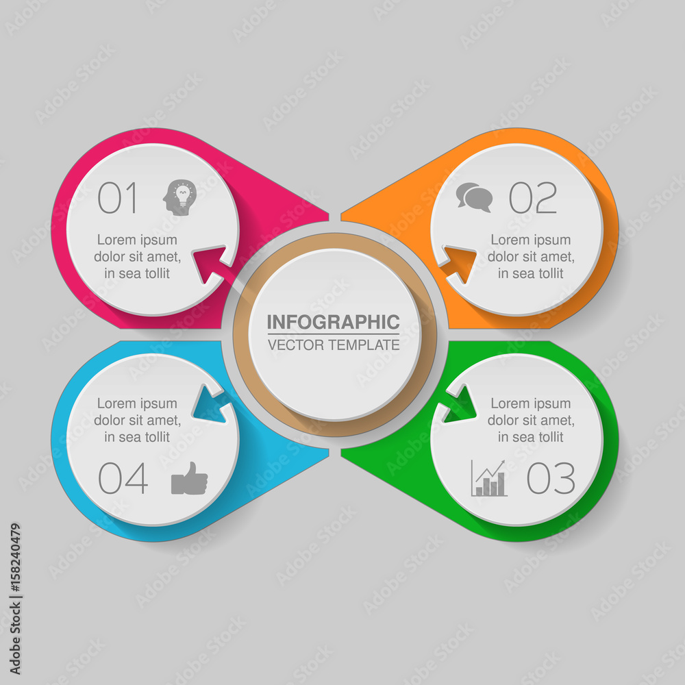 Vector infographic template for diagram, graph, presentation, chart, business concept with 4 options. Vector infographic template for diagram, graph, presentation, chart, business concept with 4 options.