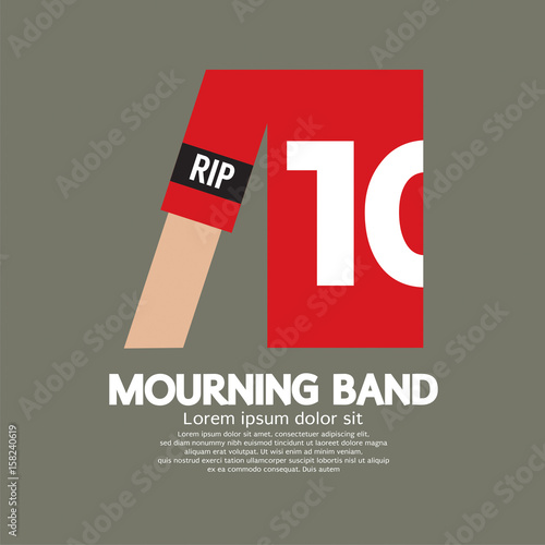 Mourning Band On Soccer's Sleeve Vector Illustration