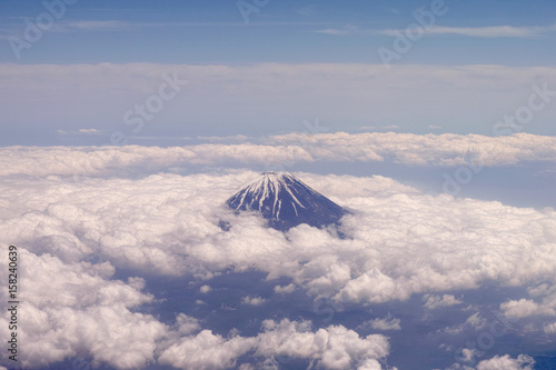 山梨県上空から見た富士山