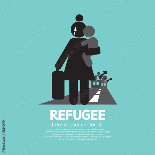 Refugees Evacuee Symbol Vector Illustration