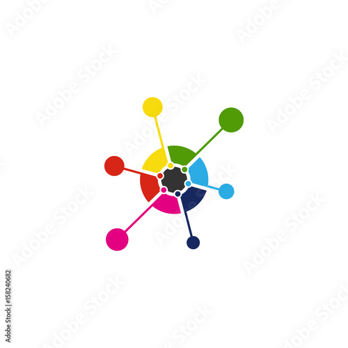 Colorful Connect Logo Template Design photo