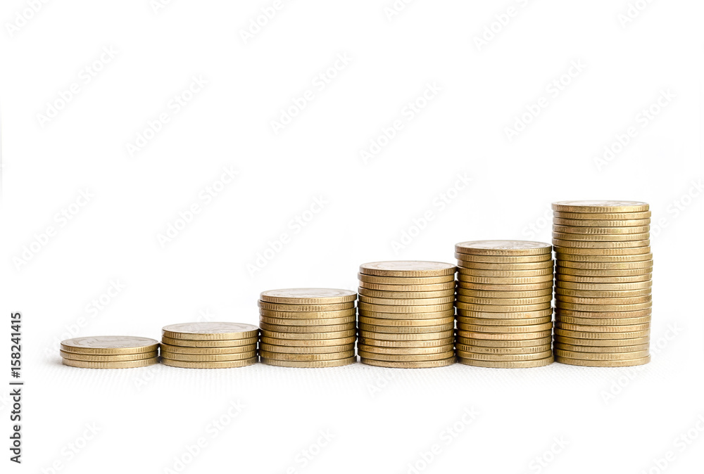 Stack of coins money, saving or interest concept
Stack of coins money, saving or interest concept