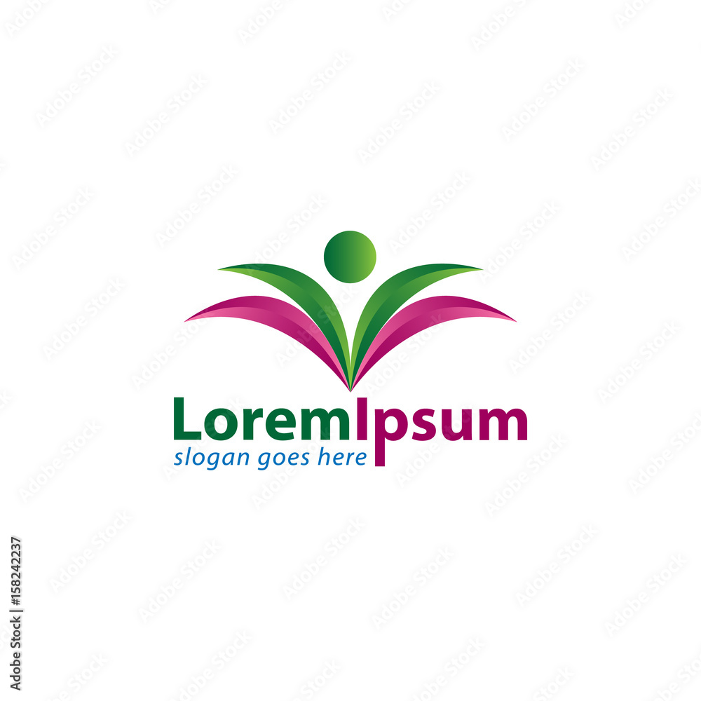 Healthy people design logo, with flower shape Healthy people design logo, with flower shape