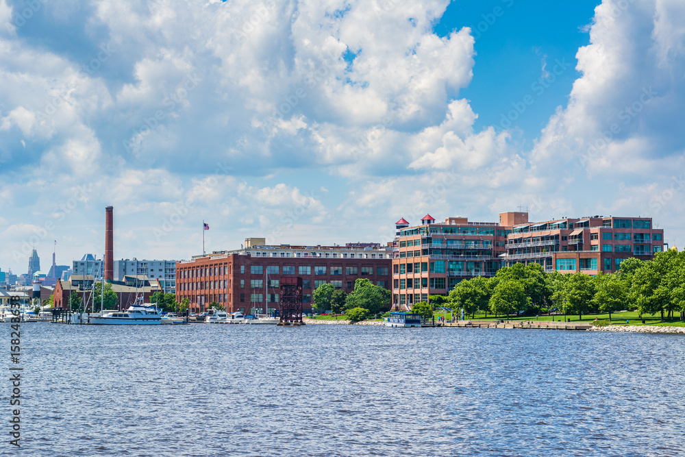 View of the waterfront in Canton, Baltimore, Maryland.