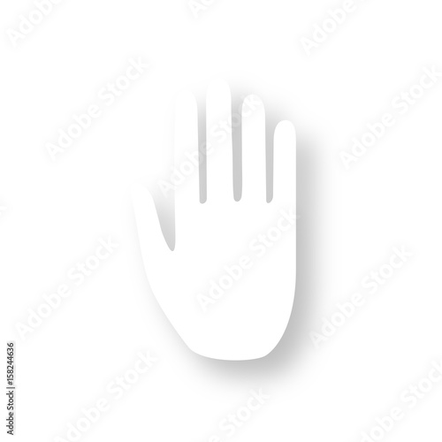 Icon mit Schatten - Hand Warnung