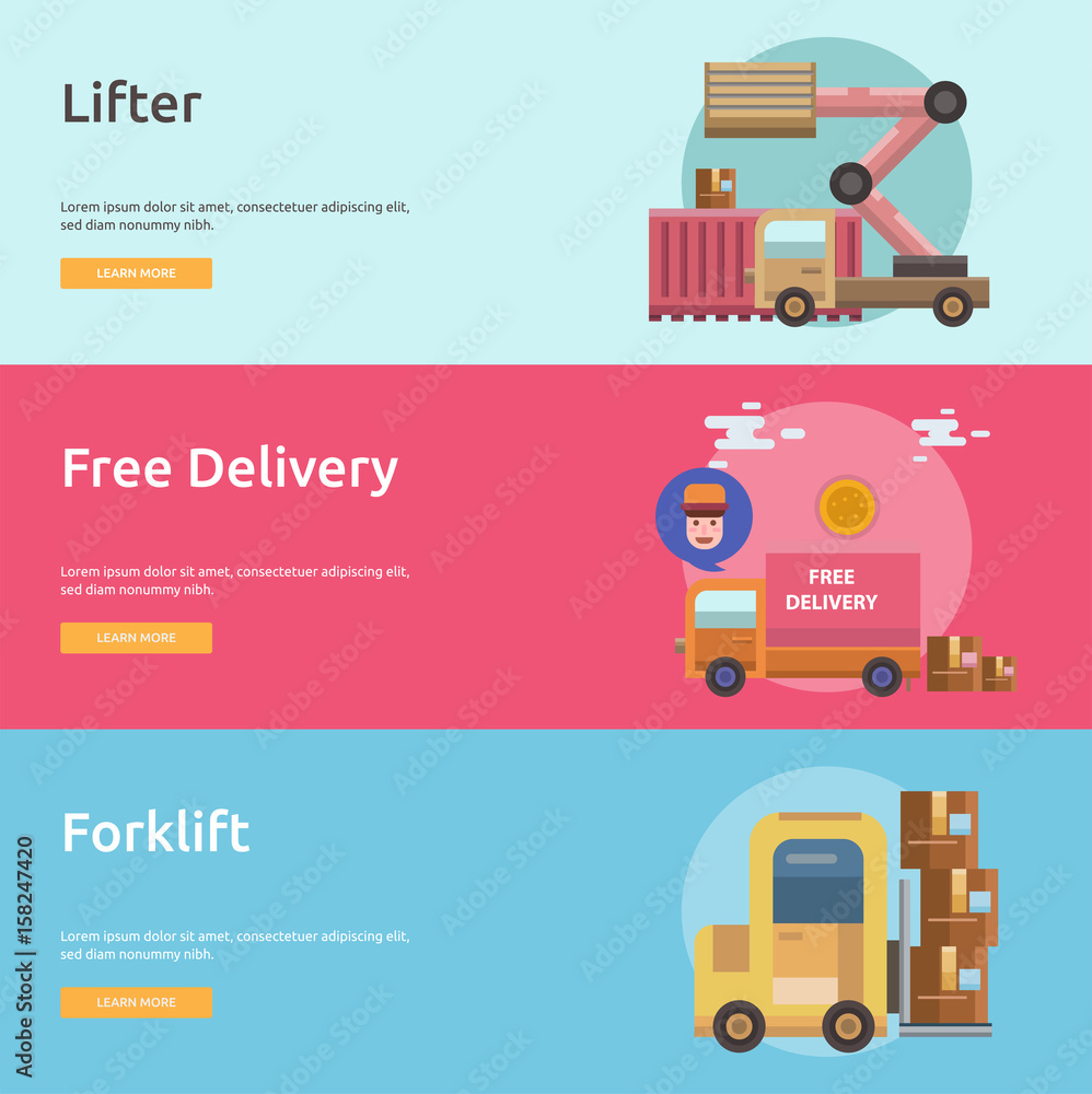 Cargo and Delivery Conceptual Banner Design Cargo and Delivery Conceptual Banner Design