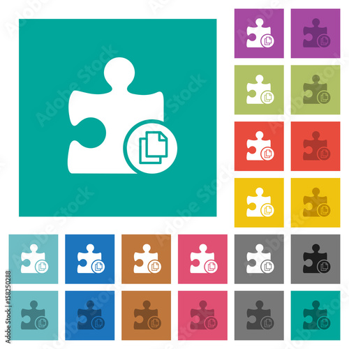 Copy plugin square flat multi colored icons