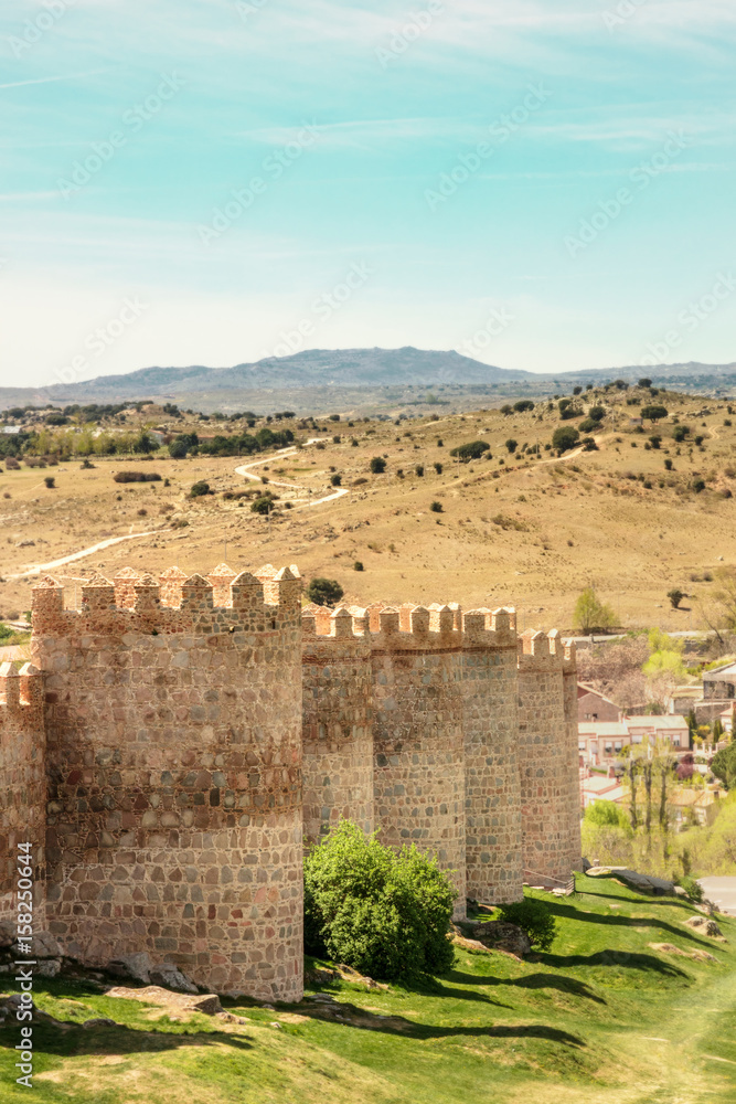 Walls of Avila, old town in Spain