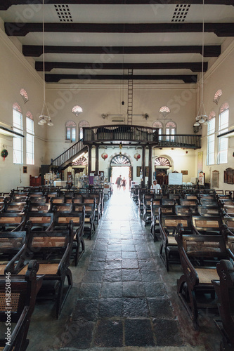 Interior of Christ Church is an 18th-century Anglican church in the city of Malacca, Malaysia. It is the oldest functioning Protestant church in Malaysia.