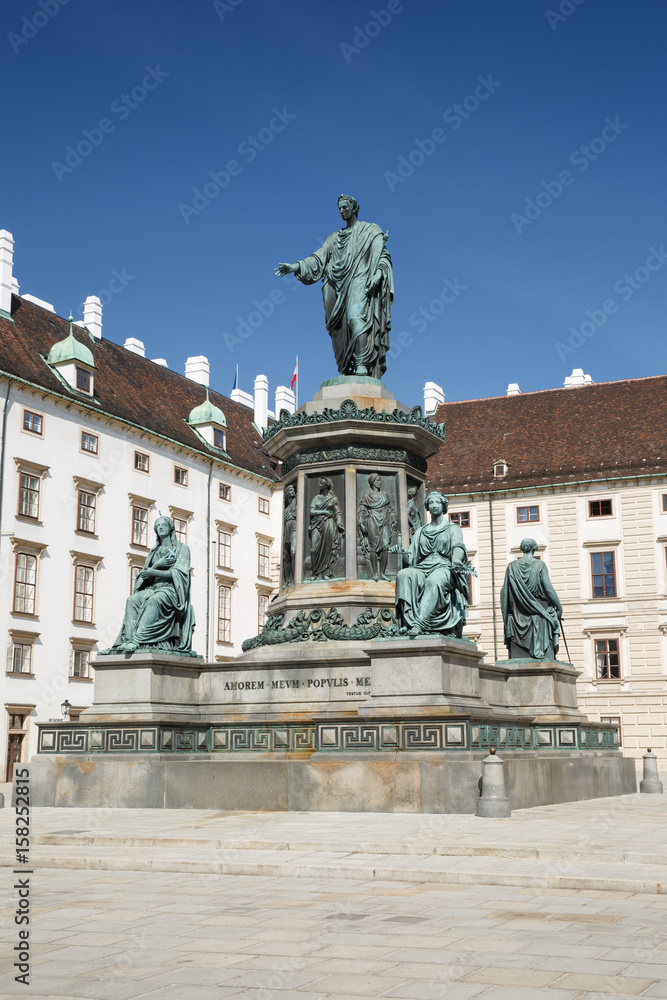 Monument to Emperor Franz I of Austria (Kaiser Franz Denkmal) in the Hofburg imperial palace. Vienna, Austria.