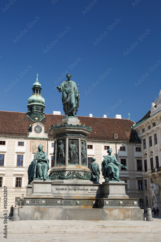 Statue of the emperor Franz I situated on the inner courtyard of the hofburg palace in Vienna