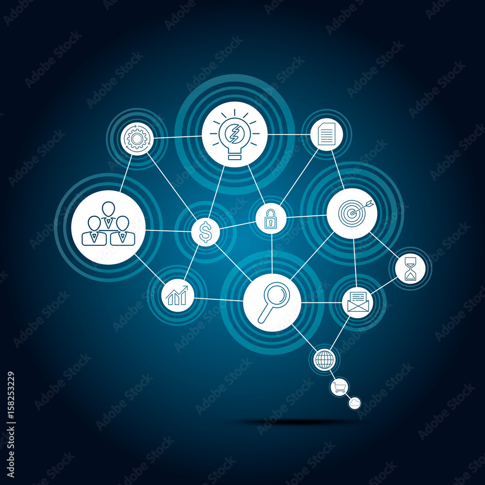 Business connection concept in form of brain symbol. Business connection concept in form of brain symbol.