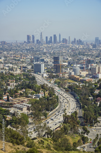 Aerial view of Los Angeles skyline