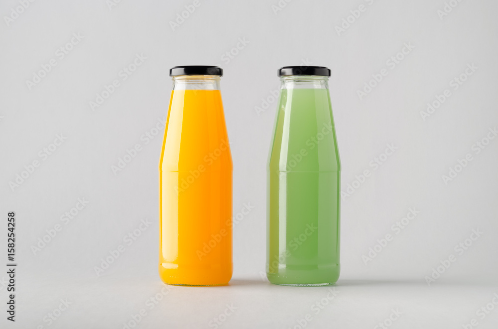 Juice Bottle Mock-Up - Two Bottles Juice Bottle Mock-Up - Two Bottles