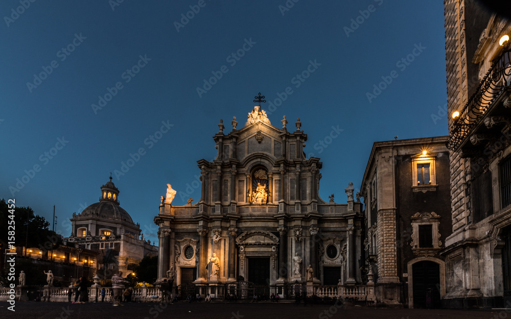 Catania, dome at night