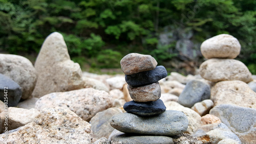 Photography A wishlit stone tower (소원비는 돌탑)