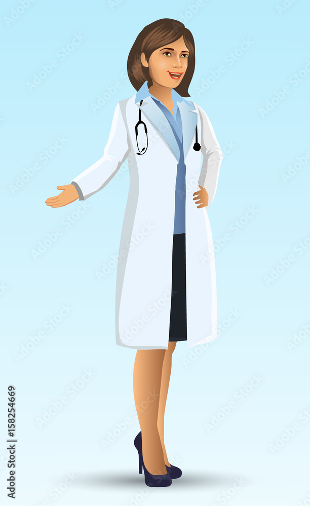 Chef woman illustration, cartoon figure of woman chef presented a menu and food, design elements for your brochure, banner and web. Chef woman illustration, cartoon figure of woman chef presented a menu and food, design elements for your brochure, banner and web.