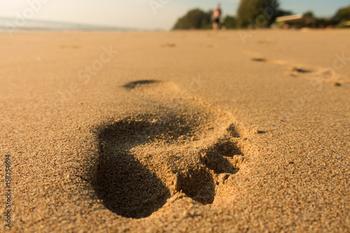Footprint in the beach sand