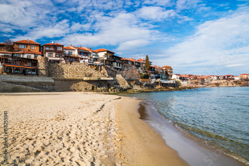 Old town of Sozopol, Bulgaria - historic place and beautiful summer sea resort. Travel to Bulgaria concept.