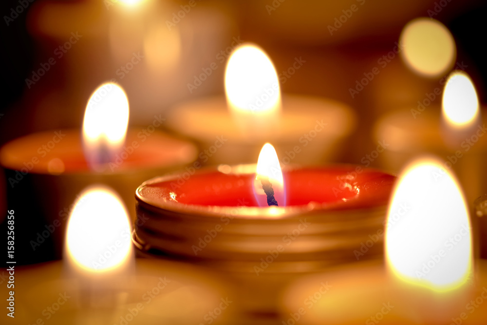 Retro candle light with soft light background in the Church - Prayer and hope concep Retro candle light with soft light background in the Church - Prayer and hope concep