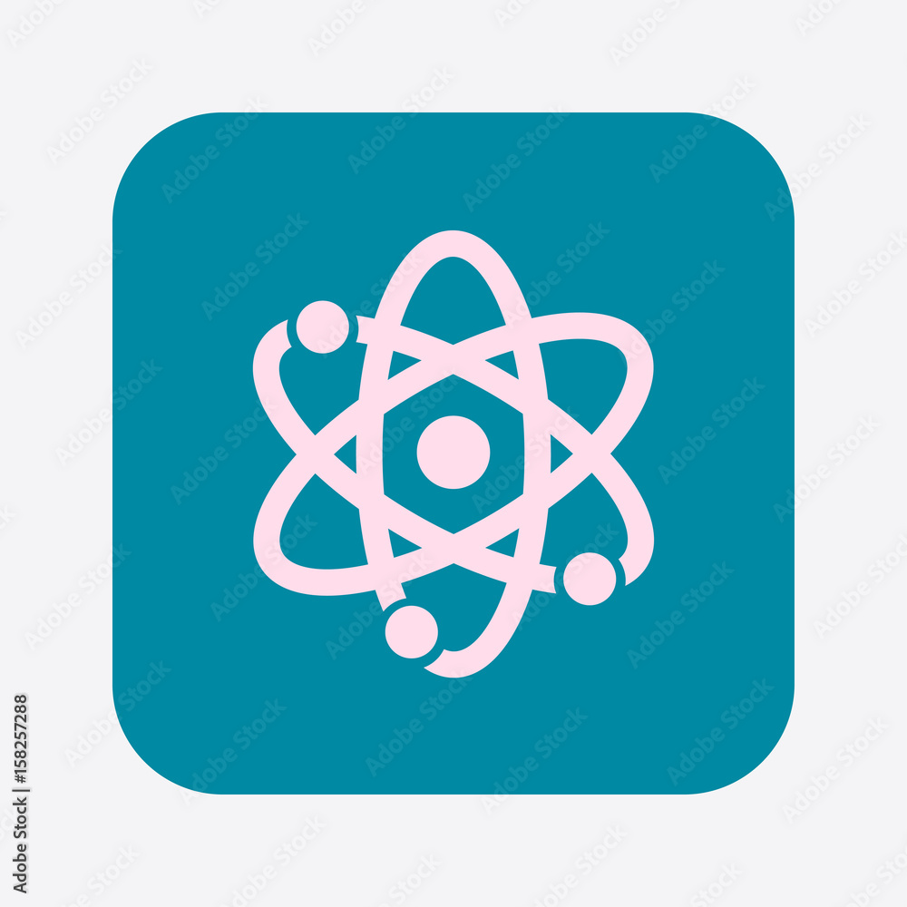 Atom sign symbol. Atom part icon. Flat design style. Atom sign symbol. Atom part icon. Flat design style.