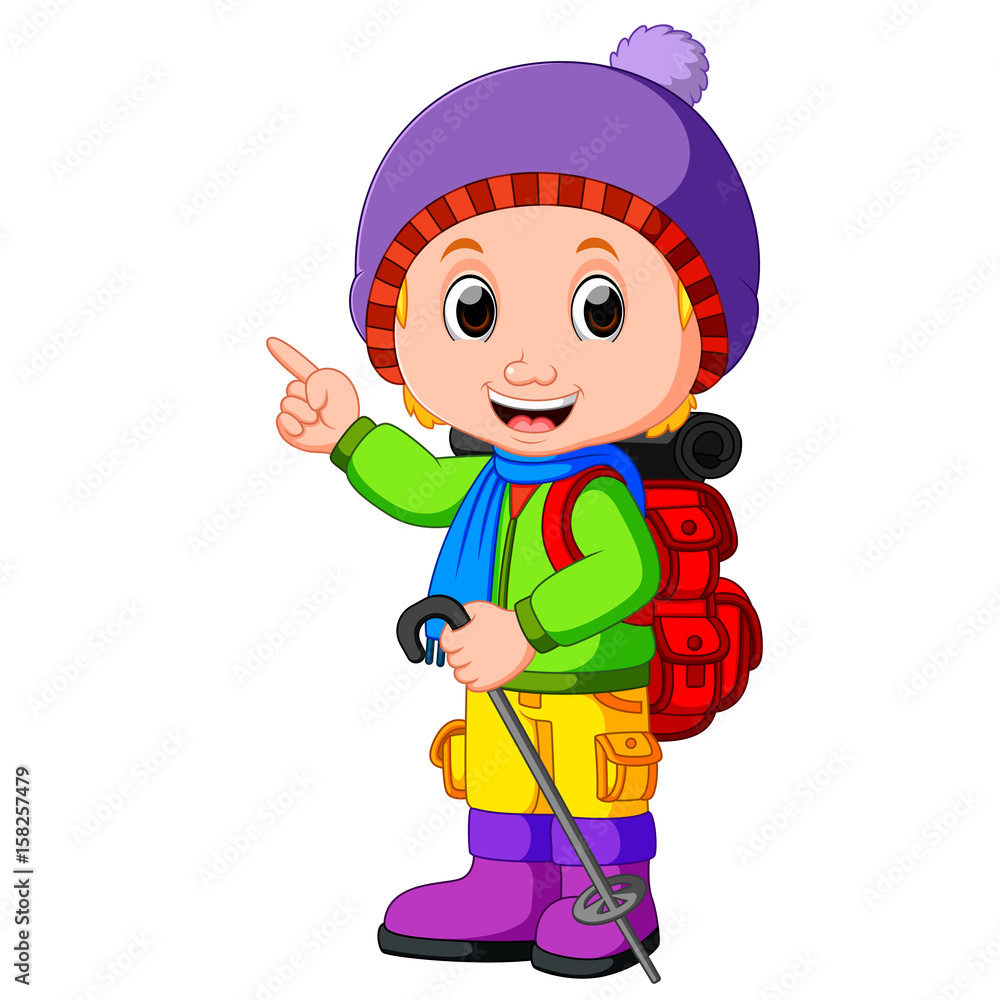 young girl ready for hiking young girl ready for hiking