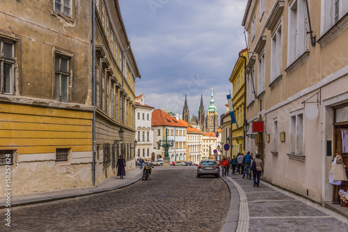 View to Hradcany and the church of St. Vitus from Loteranska street. Area of the Old Town. Prague, Czech Republic. © sheris9