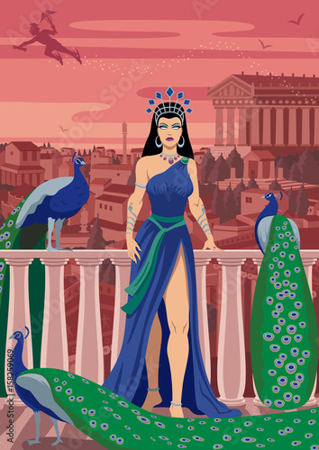 Hera / Hera, Queen of the Greek gods, among her favorite birds.