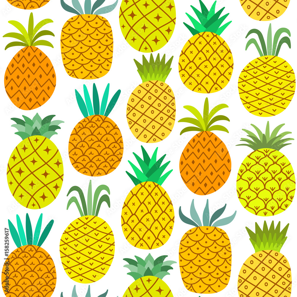 Vector pineapple seamless pattern Vector pineapple seamless pattern