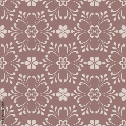 Floral seamless pattern. Brown flower elements