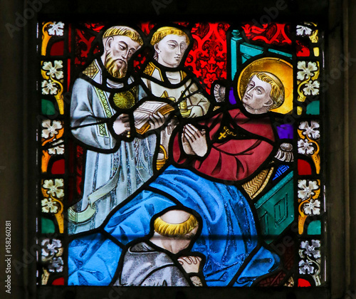 Stained Glass - Saint on his Deathbed