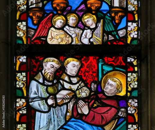 Stained Glass - Saint on his Deathbed