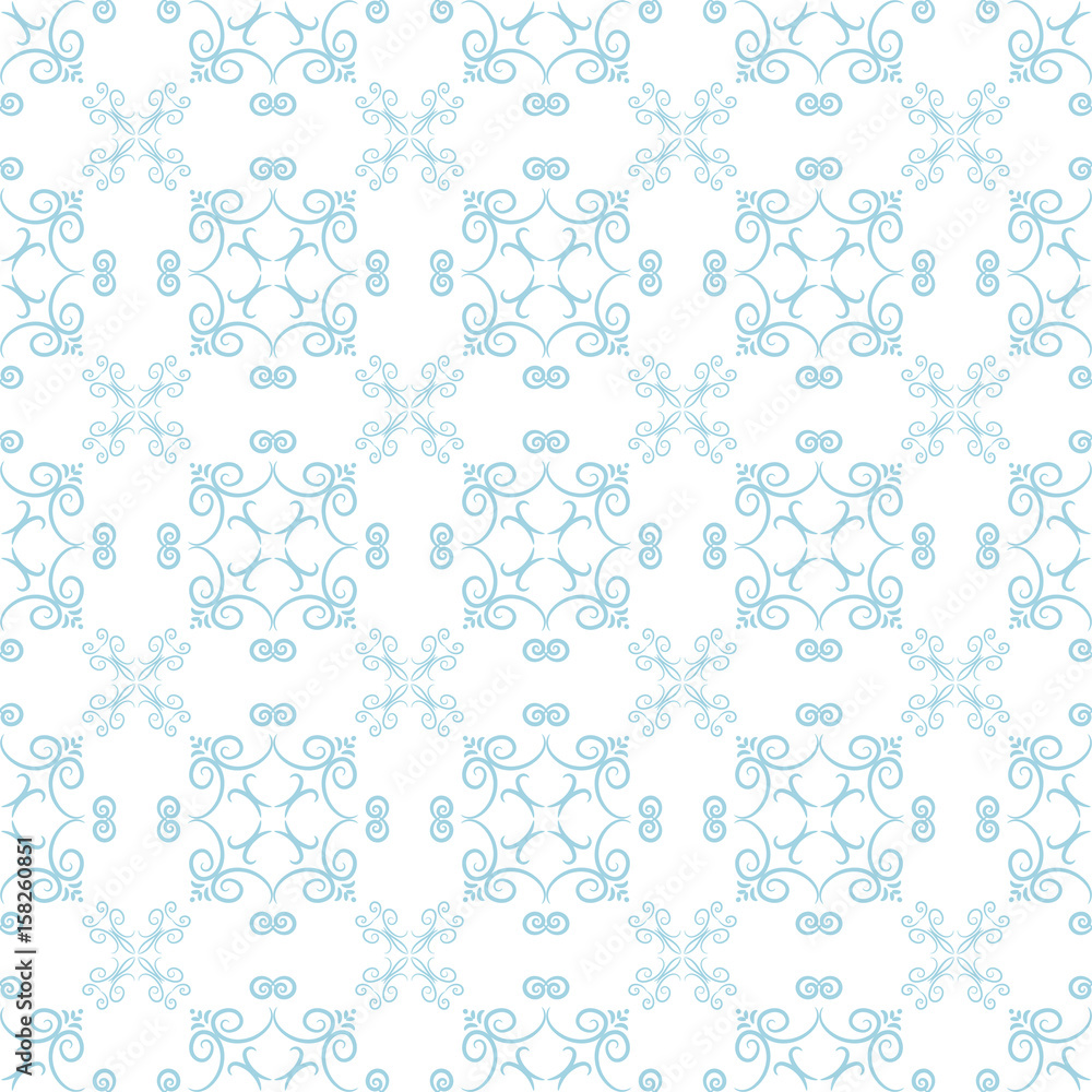 Floral seamless pattern. Blue and white flowers
