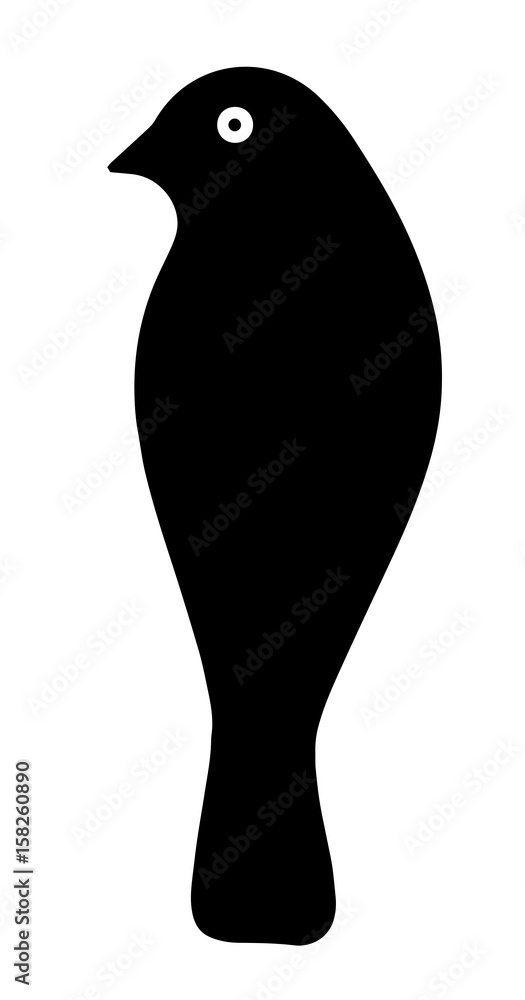 Fototapeta premium black silhouette bird vector isolated on white background