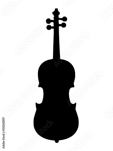 black silhouette violin musical instrument vector