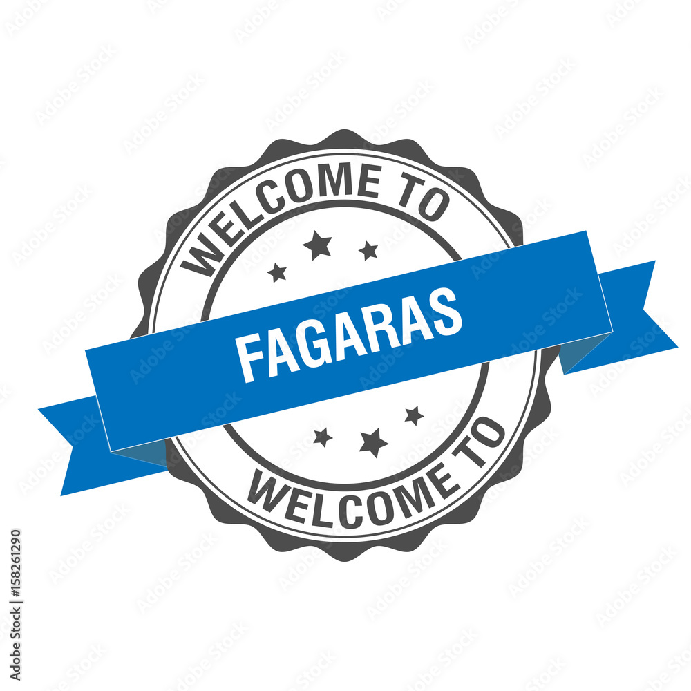 Fototapeta premium Welcome to Fagaras stamp illustration