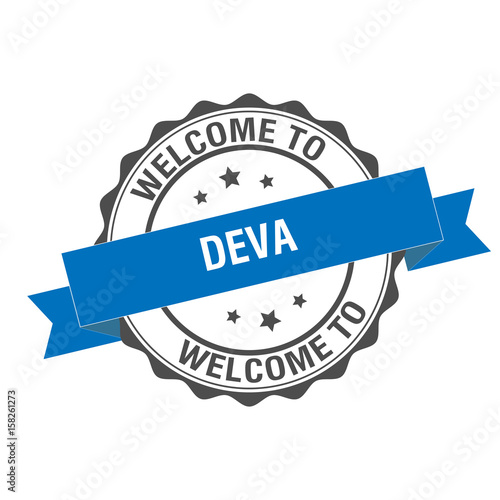 Welcome to Deva stamp illustration